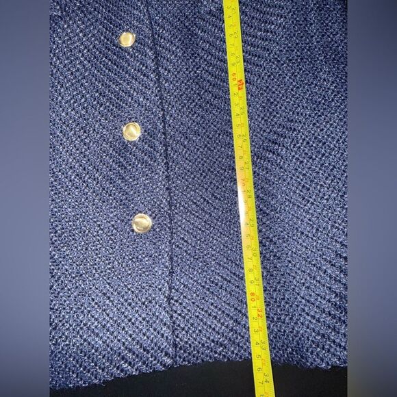 Bebop Navy Blue Sleeveless Tweed Buttoned Nautical Coastal Mini Dress Sz L NWT - Picture 7 of 7